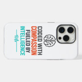 AI Slogan – Coded with Compassion Fueled iPhone Hoesje (Achterkant horizontaal)