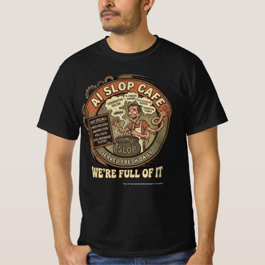 AI Slop Café T-shirt (Voorkant)