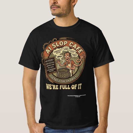 AI Slop Café T-shirt (Voorkant)