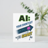 AI-snelkoppeling naar slimme grappige kunstmatige  Briefkaart (Staand voorkant)