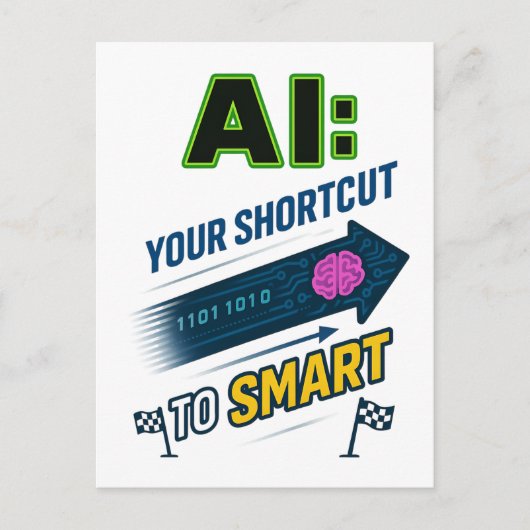 AI-snelkoppeling naar slimme grappige kunstmatige  Briefkaart (Voorkant)