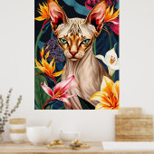 AI Sphynx Kat Portret – Krachtige & Kleurrijke Kun Poster (Keuken)
