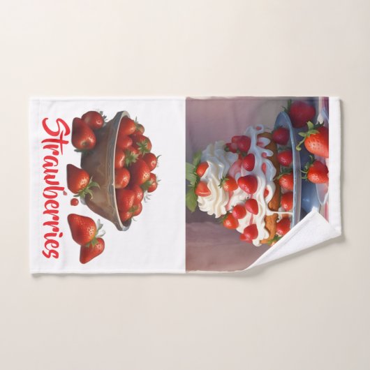 AI Strawberries Hand/Kitchen Towel Handdoek (Handdoek)