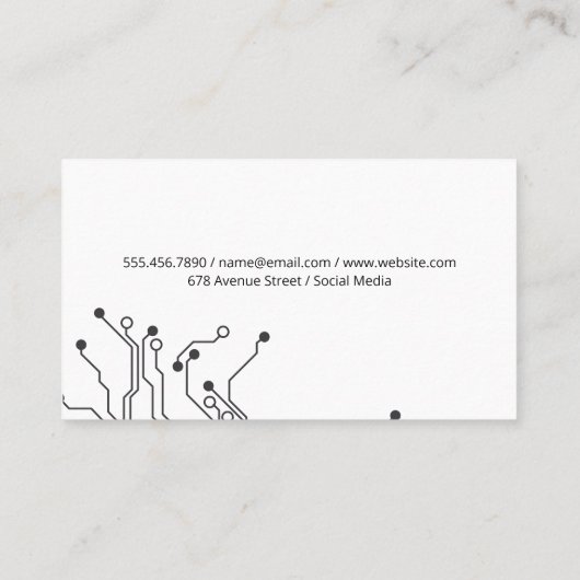 AI Tech-logo | Digitale achtergrond Visitekaartje (Achterkant)