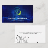 AI Tech-logo | Digitale achtergrond Visitekaartje (Voorkant / Achterkant)