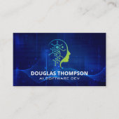 AI Tech-logo | Digitale achtergrond Visitekaartje (Voorkant)