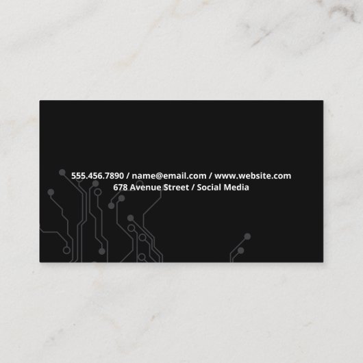 AI Tech Logo | Moderne technische hardware Visitekaartje (Achterkant)