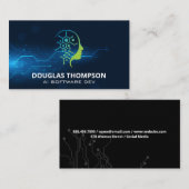 AI Tech Logo | Moderne technische hardware Visitekaartje (Voorkant / Achterkant)