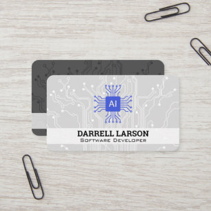 AI Tech Logo Motherboard Achtergrond Visitekaartje