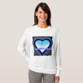AI: Tech met Hart Dames Lange Mouwen Wit T-shirt (Voorkant volledig)