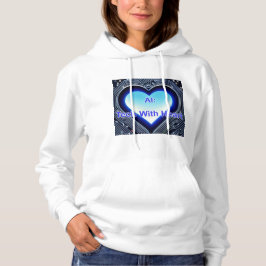 AI: Tech met Hart Dames Wit Hoodie