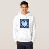 AI: Tech met Hart Heren Wit Hoodie (Voorkant volledig)
