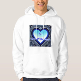 AI: Tech met Hart Heren Wit Hoodie