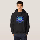 AI: Tech met Hart Heren Zwart Hoodie (Voorkant volledig)