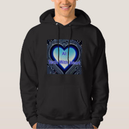 AI: Tech met Hart Heren Zwart Hoodie