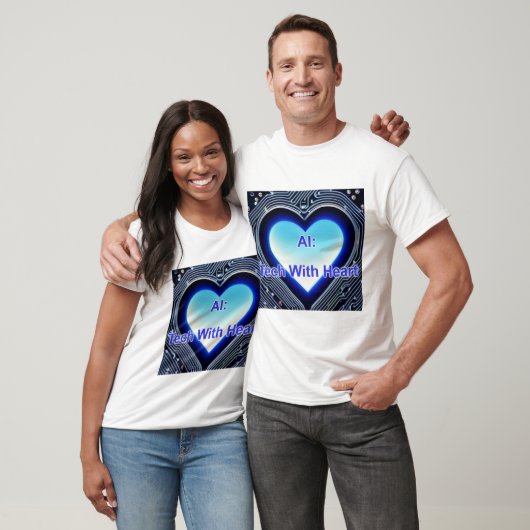 AI: Tech with Heart Men's White T-shirt (Unisex)