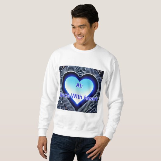 AI: Tech with Heart Men's White Trui (Voorkant volledig)