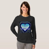 AI: Tech with Heart Women's Long Sleeve Black T-shirt (Voorkant volledig)