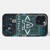 Ai - Technologie - Codeermonogram - letter A iPhone Hoesje (Achterkant horizontaal)