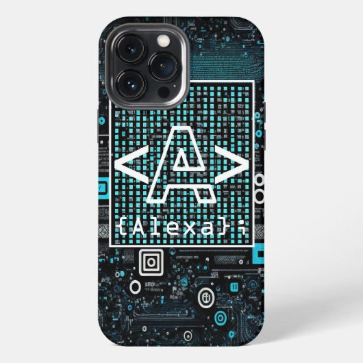 Ai - Technologie - Codeermonogram - letter A iPhone Hoesje (Achterkant)