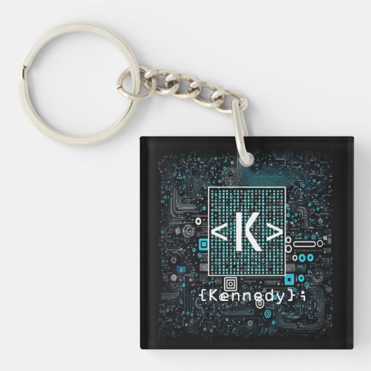 Ai - Technologie - Codeermonogram - Letter K Sleutelhanger (voorkant)