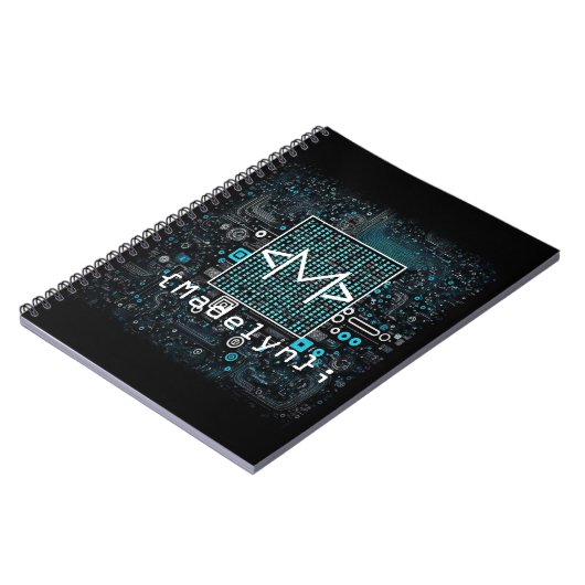 Ai - Technologie - Codeermonogram - Letter M Notitieboek (Linkerzijde)