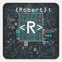 Ai - Technologie - Codeermonogram - letter R
