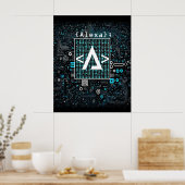 Ai - Technologie - Codering monogram - Delta Poste Poster (Keuken)