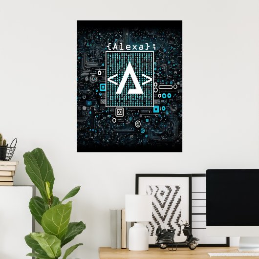 Ai - Technologie - Codering monogram - Delta Poste Poster (Thuiskantoor)