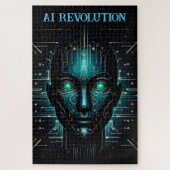 AI-technologie software robotica modern groen Legpuzzel (Verticaal)