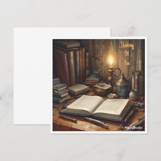 AI Thinking of You Aankondiging Kaart (Voorkant / Achterkant)