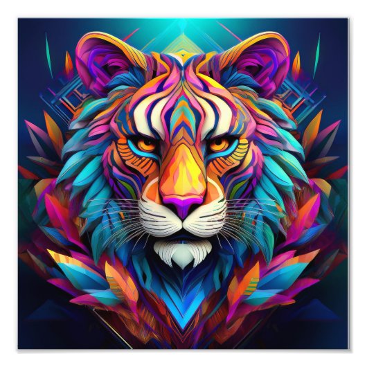 AI Tiger Foto Afdruk (Voorkant)