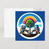 AI Tree Planter Sticker Milieuvriendelijk Robotont Kaart (Voorkant / Achterkant)