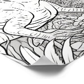 AI Tyrannosaurus Rex Coloring Poster for Kids (Hoek)