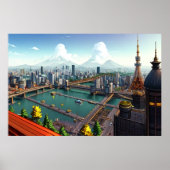 Ai uitzicht hoe Tokio eruit ziet | AI Art Poster (Voorkant)