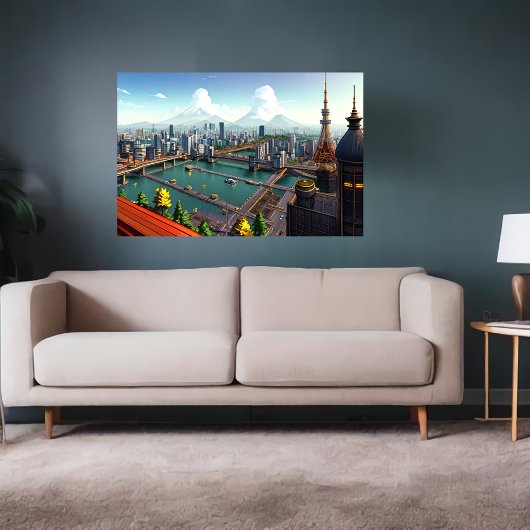 Ai uitzicht hoe Tokio eruit ziet | AI Art Poster