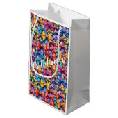 AI Vieren Multi-Coloured Bow Pattern Gift Bag Klein Cadeauzakje (Achterkant Gekanteld)