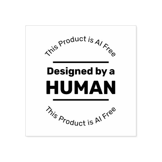 AI-vrij menselijk ontwerp & creatie - aangepaste b Rubberstempel (Afrduk)
