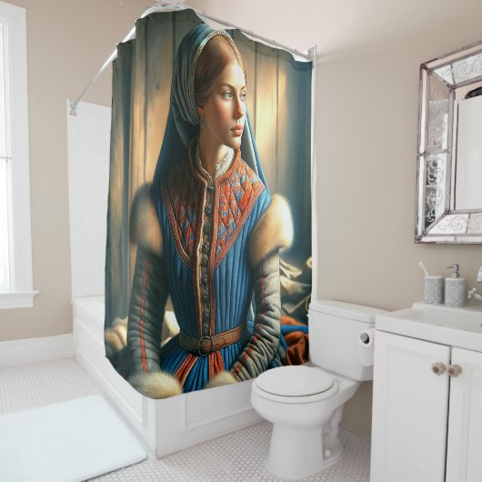 AI-vrouw Douchegordijn (In situ)