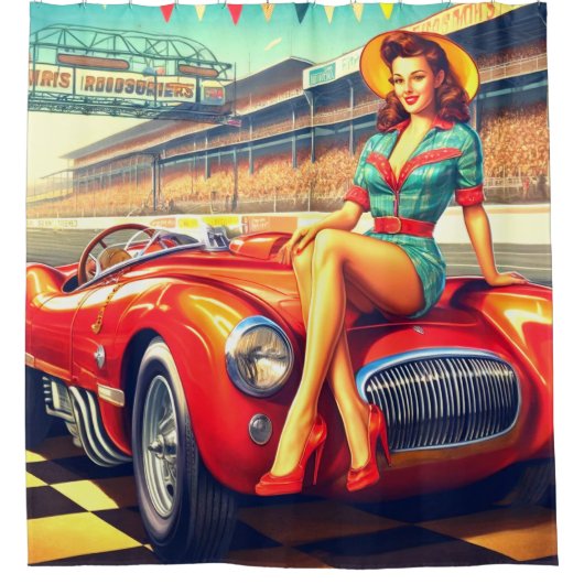 AI-vrouw Douchegordijn (Voorkant)