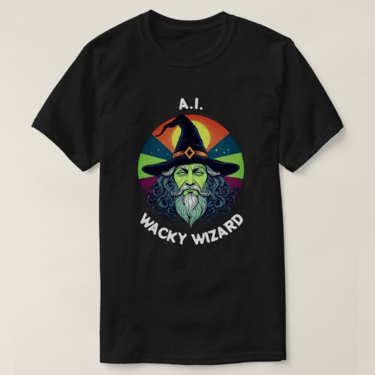 AI Wacky Wizard. Sjabloon T-shirt (Design voorkant)