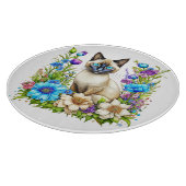 Ai Waterverf Siamese kat in bloemen Snijplank (Hoek)
