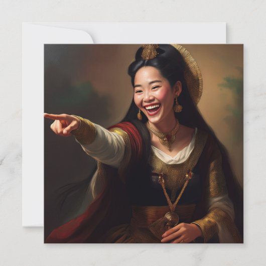 AI wijzen en lachen Feestdagenkaart (Voorkant)