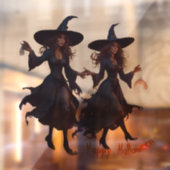 AI Witches Happy Halloween Window Cling Decal (Vel 2)