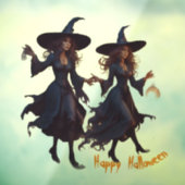 AI Witches Happy Halloween Window Cling Decal (Vel 3)