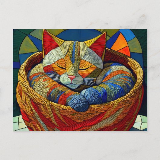 AI Yarn Cat Briefkaart (Voorkant)