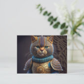 AI Yarn Cat Briefkaart (Staand voorkant)