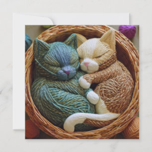 AI Yarn Cat Feestdagenkaart