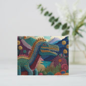 AI Yarn Dino Briefkaart (Staand voorkant)