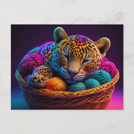AI Yarn Jaguar Briefkaart (Voorkant)